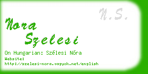 nora szelesi business card